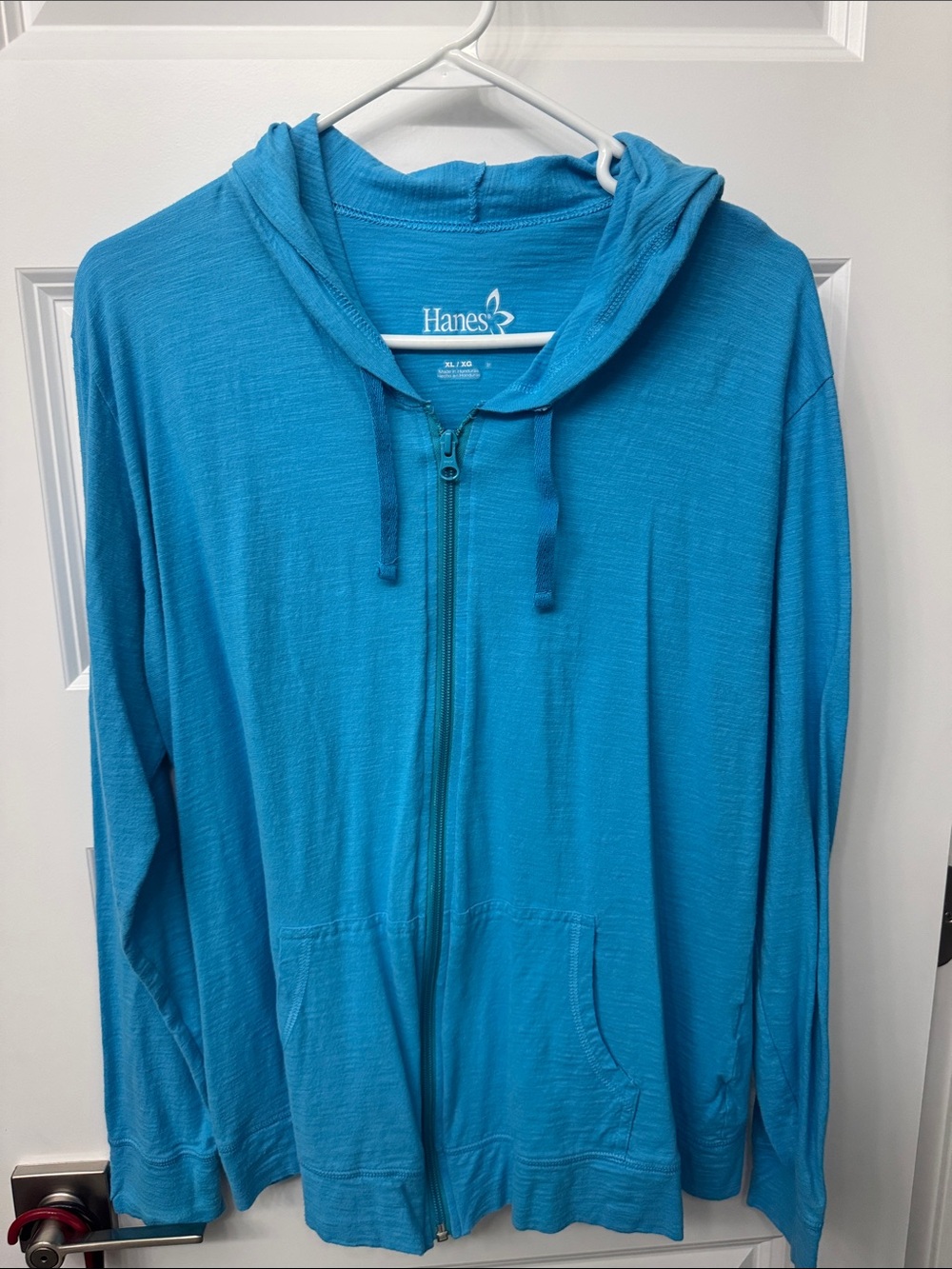 Hanes Bright Teal Zip-Up Hooded Jacket